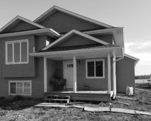 The completed small church parsonage